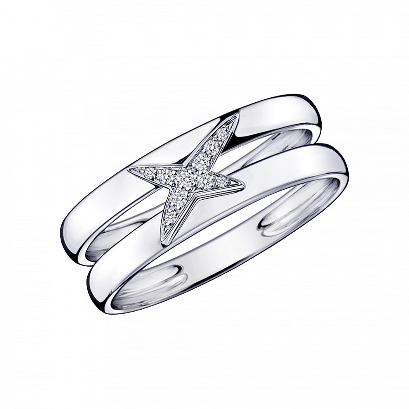 Mauboussin Bague Etoilement Divine, or blanc et diamants